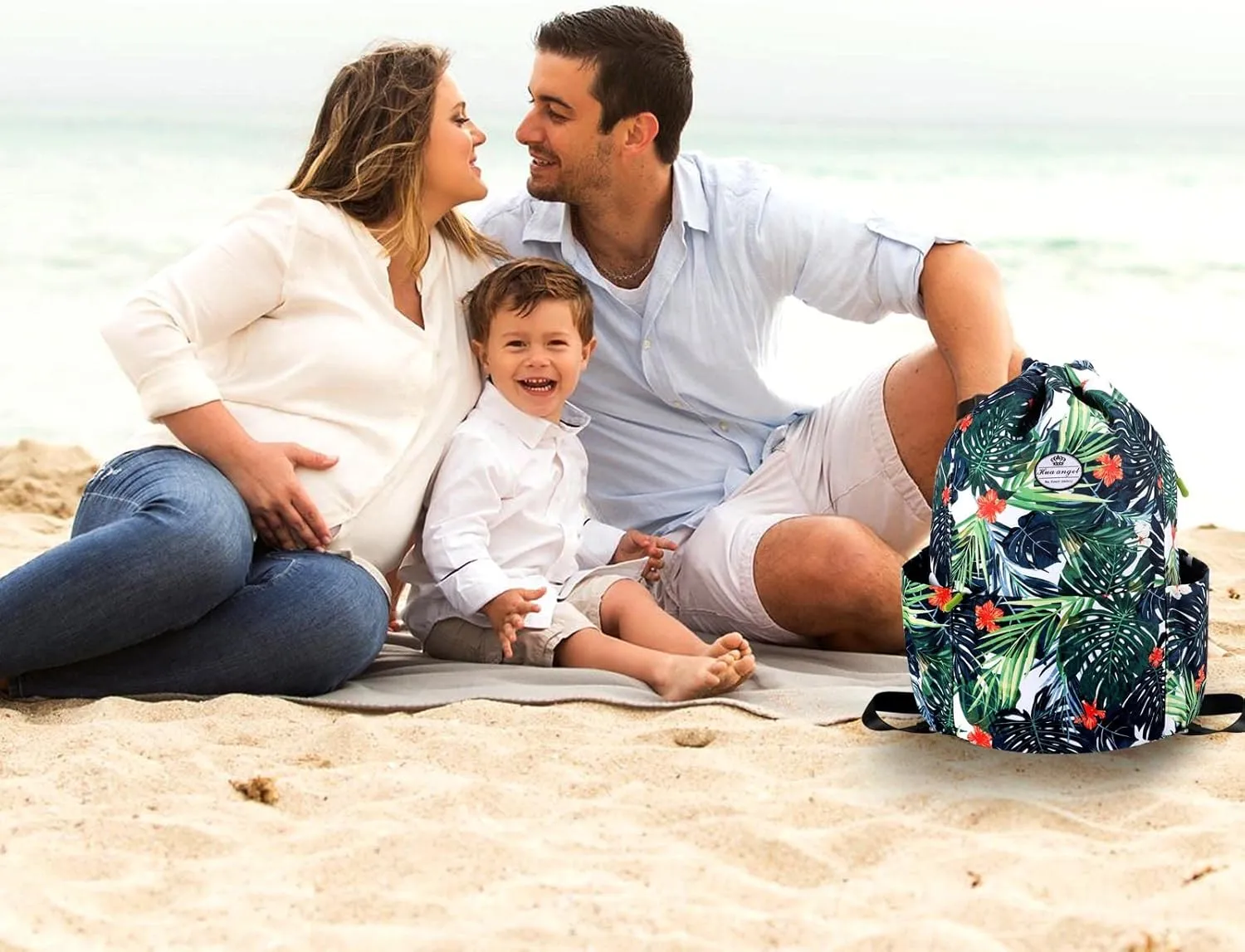 HUA ANGEL Floral Print Drawstring Bag - Lightweight Waterproof Cinch Sackpack with Side Pocket for Men & Women Travel Gym Bag