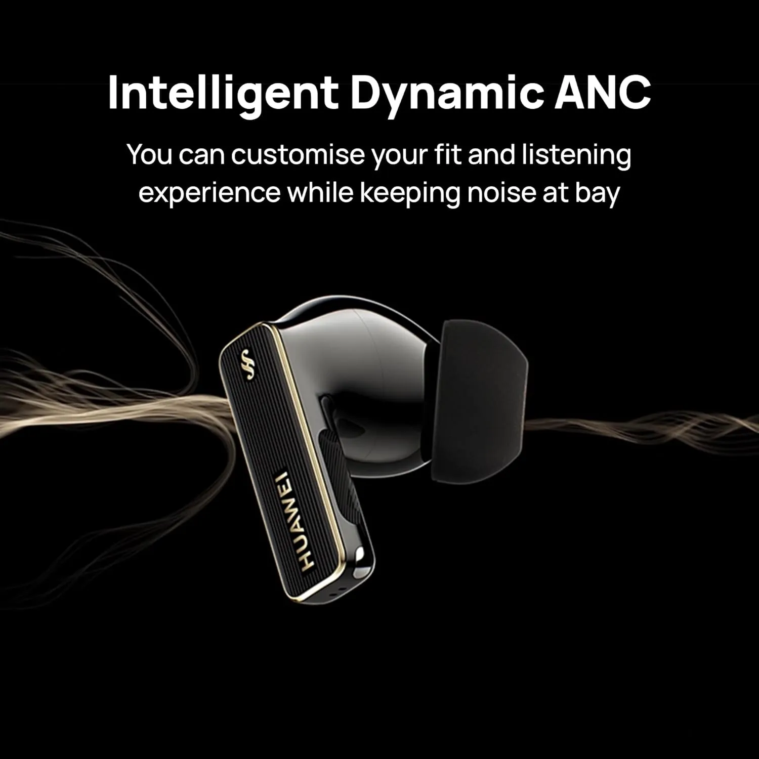 Huawei FreeBuds Pro 4，Dual-Driver True Sound，Stable&Clear Calls，Intelligent Dynamic ANC，Head Motion Controls，Compatible with iOS&Android，Lossless Sound Quality，AI Call-Noise-Cancellation，Black
