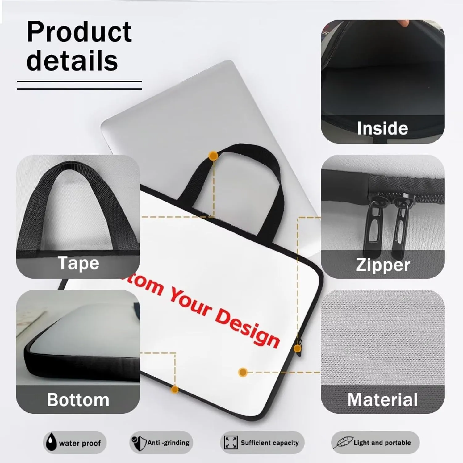 HUGS IDEA Laptop Bag BriefcasePortable Computer Messenger Bag Handbag Carrying Case for Office