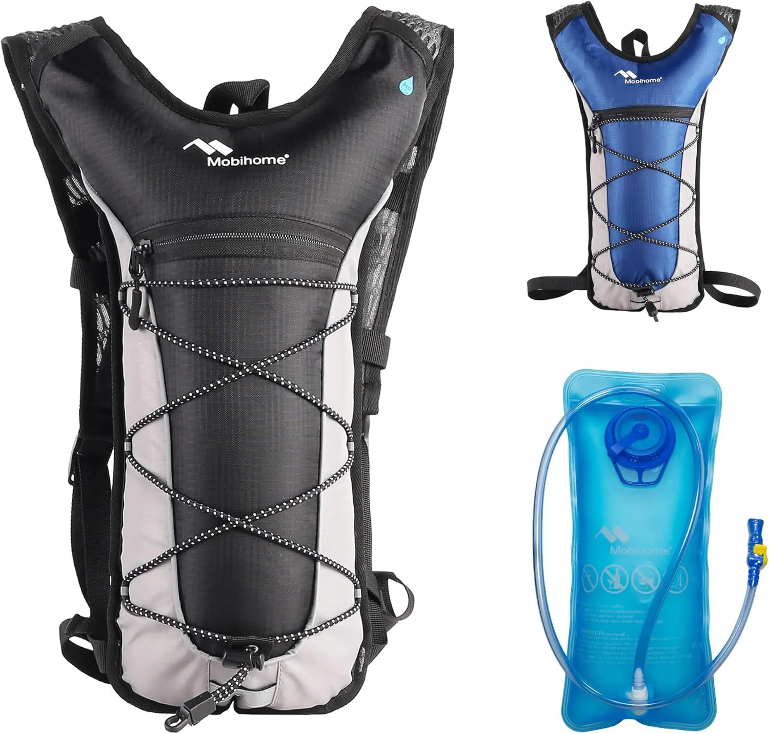 Hydration Backpack & 2L Leak Proof Water Hydration Bladder,Lightweight Running Backpack & Hydration Pack, Running, Hiking, Cycling, Climbing,Skiing for Men Women & Kids, Airflow Camel Pack