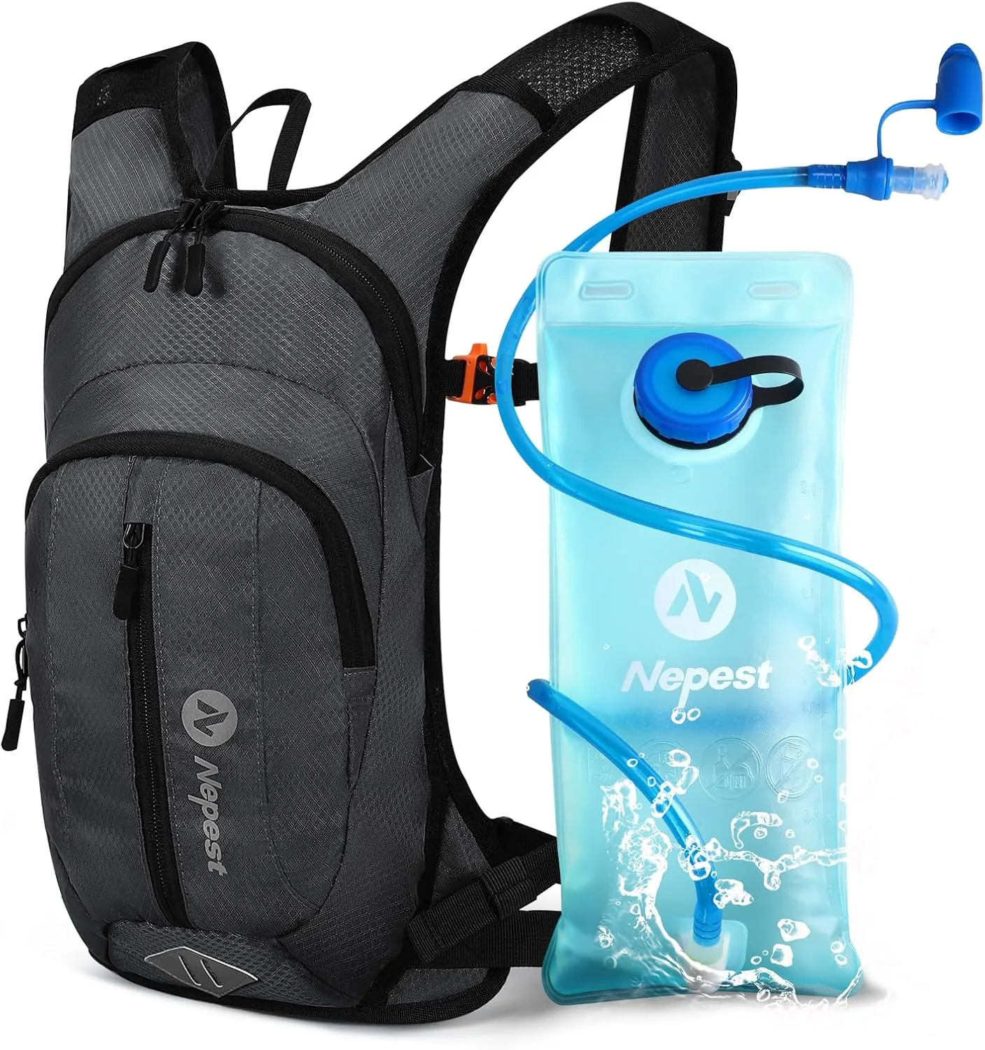 Hydration Pack Backpack for Women & Men, Lightweight Water Backpack with 2L Water Bladder for Hiking Cycling Running Biking