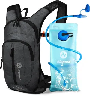 Hydration Pack Backpack for Women & Men, Lightweight Water Backpack with 2L Water Bladder for Hiking Cycling Running Biking