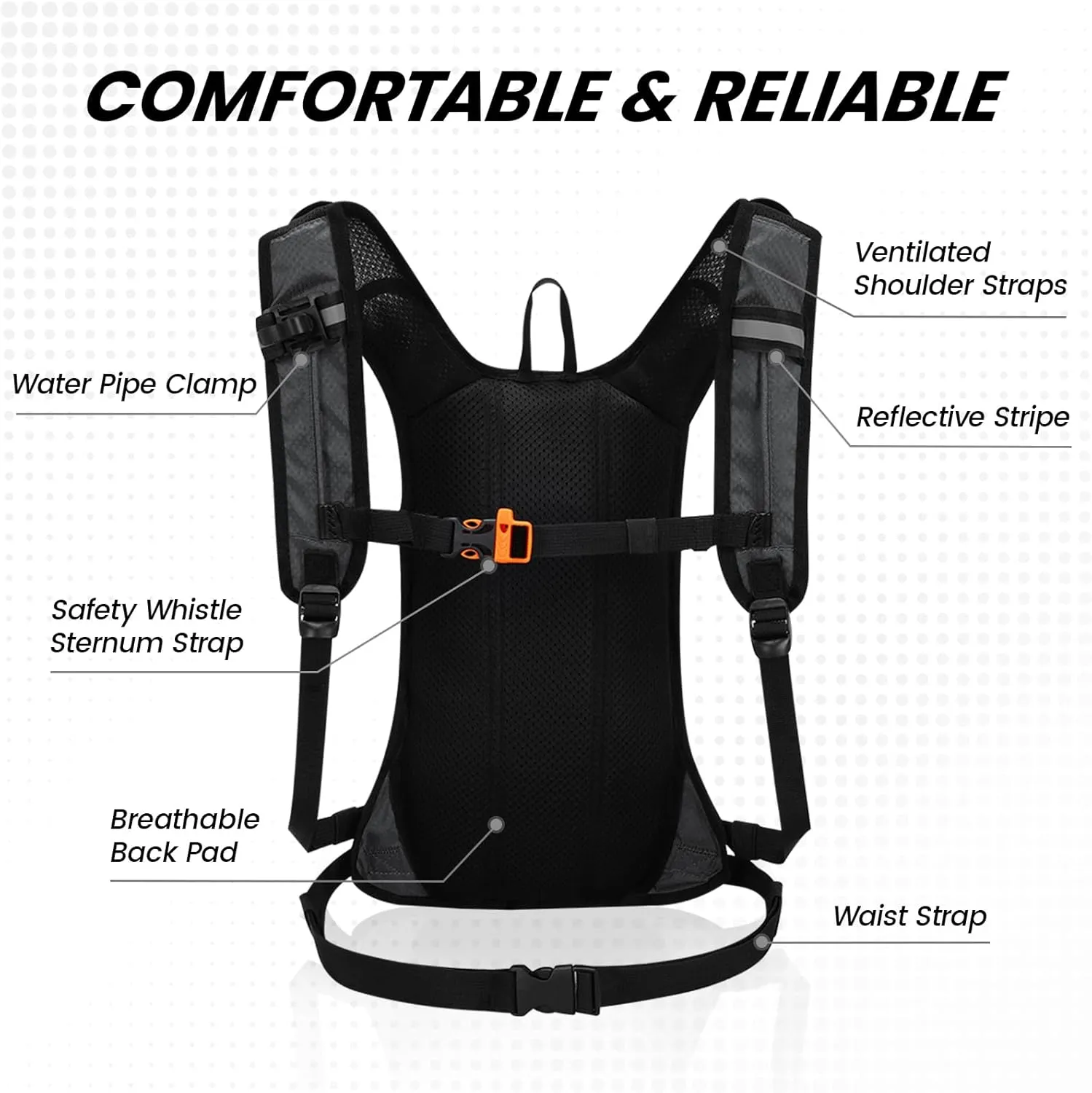 Hydration Pack Backpack for Women & Men, Lightweight Water Backpack with 2L Water Bladder for Hiking Cycling Running Biking