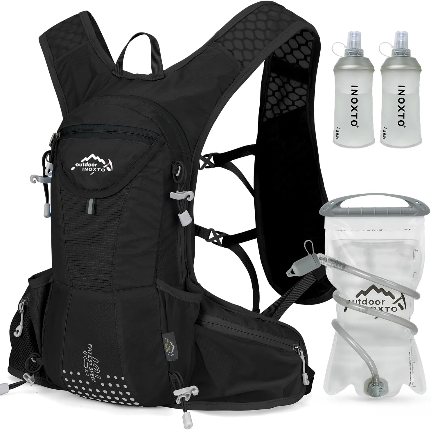 Hydration Pack Backpack, Lightweight Water Backpack with 2L Leakproof Hydration Bladder Daypack for Men Women,Running Hydration Vest for Outdoor Trail
