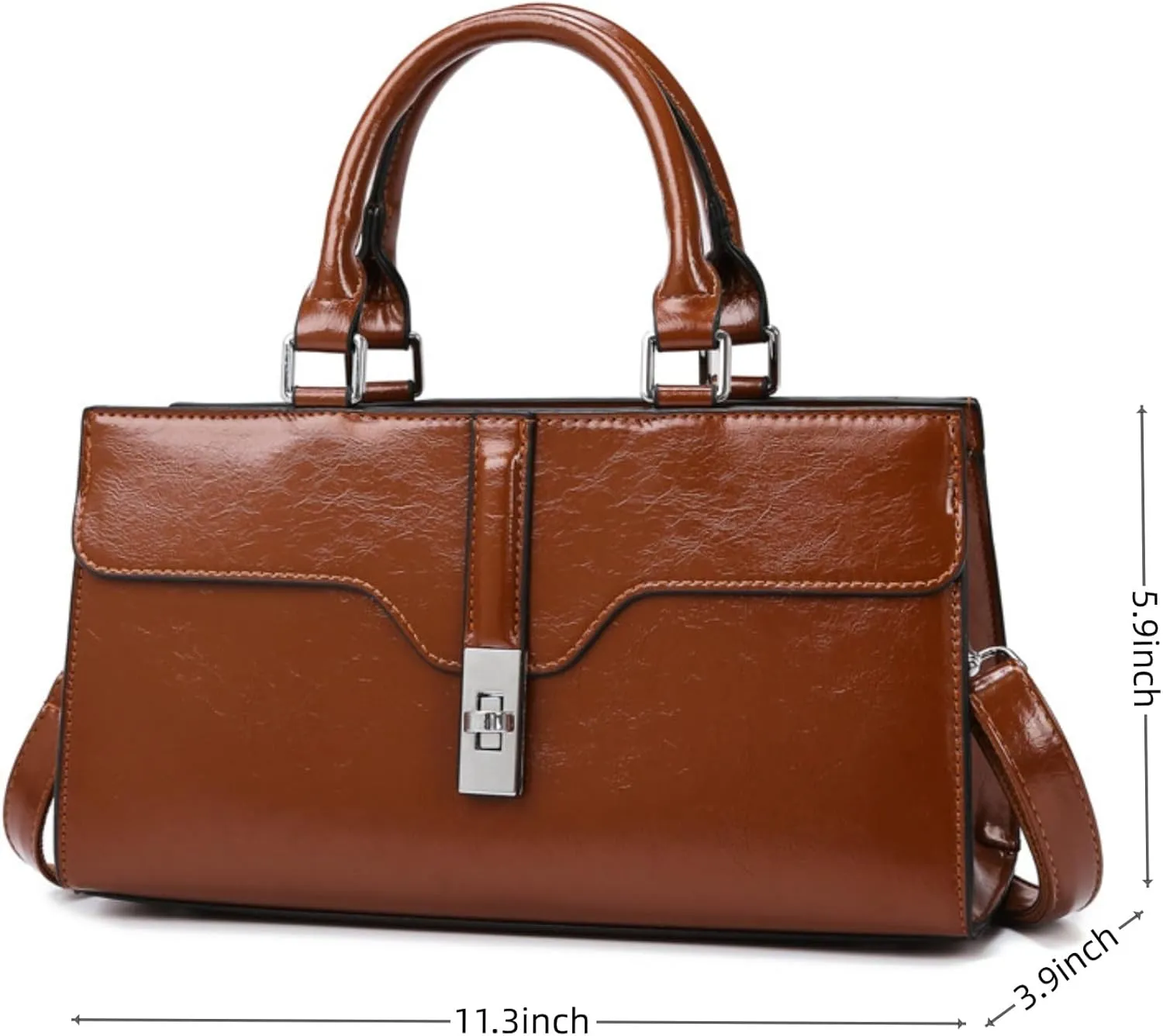 IAMUHI Women's Glossy Faux Leather Evening Handbag Clutch Purse, Small Top Handle Tote Designer Satchel Shoulder Bag Purse