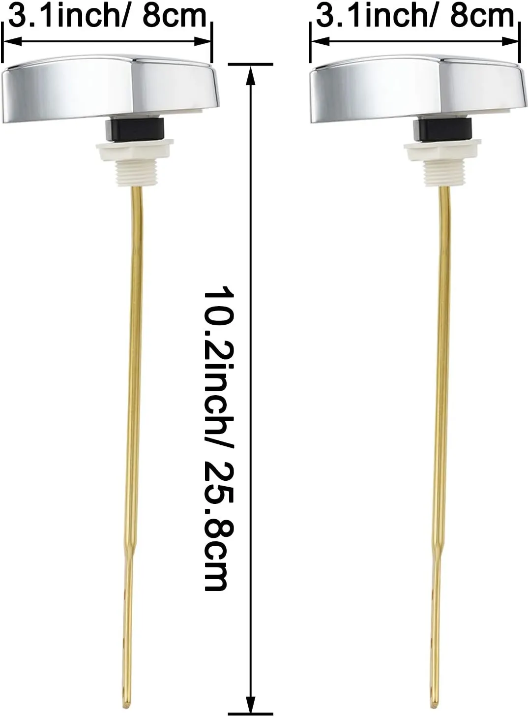 iFealClear Toilet Tank Flush Replacement Compatible with TOTO THU004-CP Trip Lever for St701C St854884, Toilet Handle Replacement, Brass Side Mount Toilet Tank Lever, Chrome-2 Pack