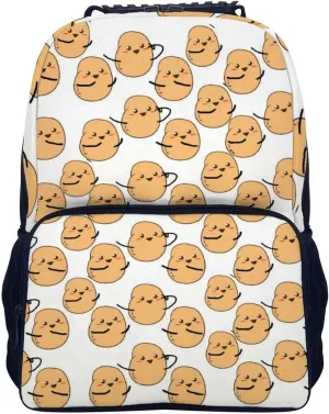 I'm A Potato Cute Potatoes White Pattern Daypack Lightweight Multipurpose Anti-Theft Shoulder Bag Large Capacity Laptop Book Bag Rucksack With Adjustable Shoulder Straps