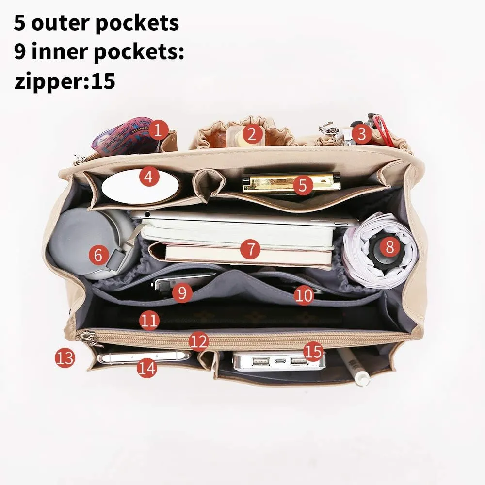 IN Backpack Organizer Insert,Nylon Organizer Insert for Backpack Rucksack Shoulder Bag Woman MCM divider foldable â€¦