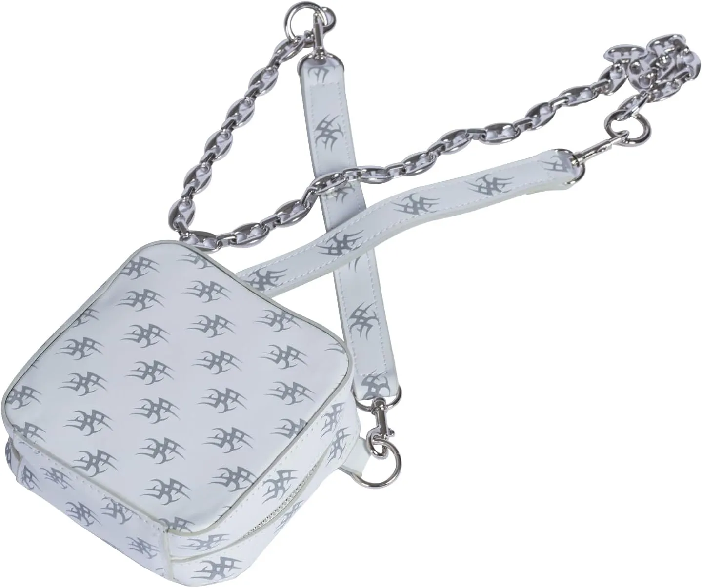 Inclined shoulder bag，Postman's package，Fashion waist pack (white, 5.1in*5.1 * 2.1)
