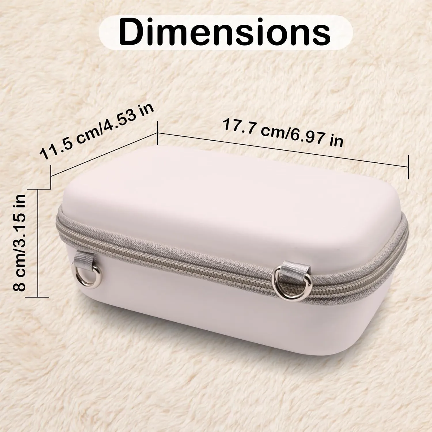 Instant Print Film Camera Case for Kid Cameras & Digital Video Camera, Hard Storage Holder Organizer Bag Compatible with ESOXOFFORE/Dylanto/Anchioo/MINIBEAR and More (White)