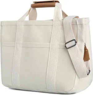 IwIeIaIrI Canvas Tote Bag for Women with Multi Pockets,Trendy Shoulder Handbag with Compartments for shopping,Work,Beach