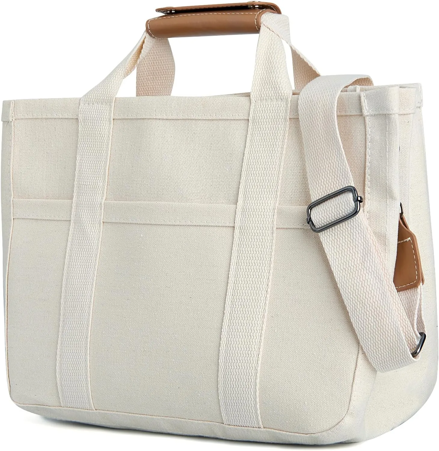 IwIeIaIrI Canvas Tote Bag for Women with Multi Pockets,Trendy Shoulder Handbag with Compartments for shopping,Work,Beach