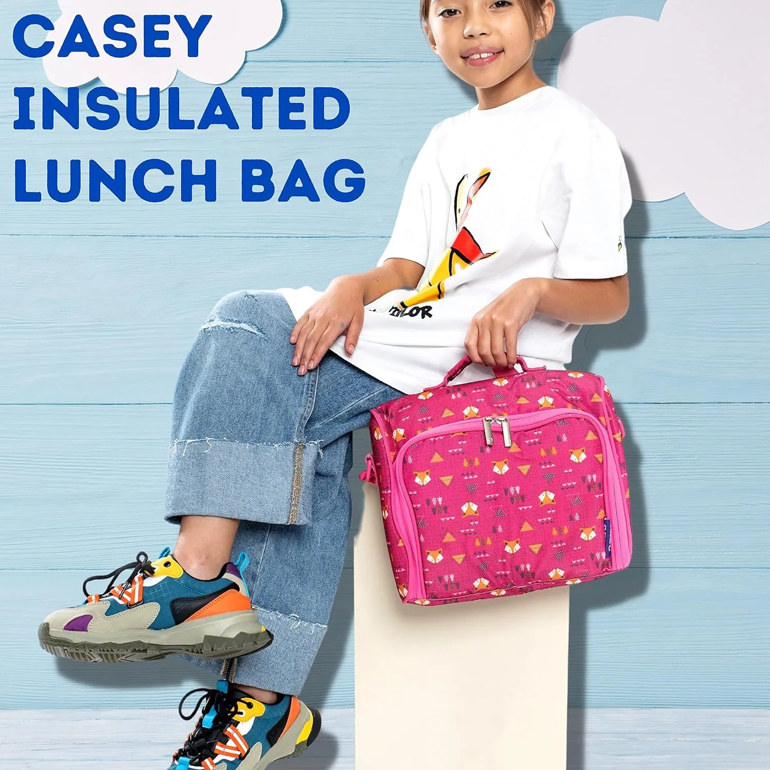 J World New York Casey Small Lunch Bag for Adults. Medium-Size Insulated Lunch-Box for Kids, Grey