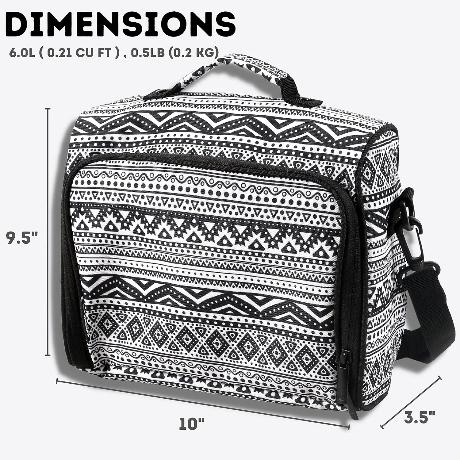 J World New York Casey Womens Lunch Bag. Cute Insulated Lunch-Box for Teen Girls, Tribal