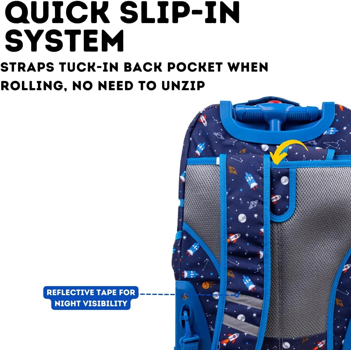 J World New York Unisex Kid's Duo Rolling Backpack with Lunch Box Set, Spaceship, One Size