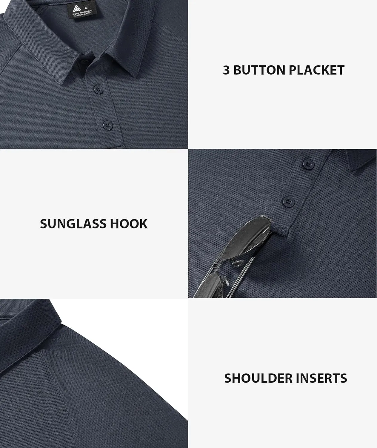 JACKETOWN 3 Pack Mens Polo Shirts Short Sleeve Golf Shirt Performance Moisture-Wicking Athletic Casual T-Shirts