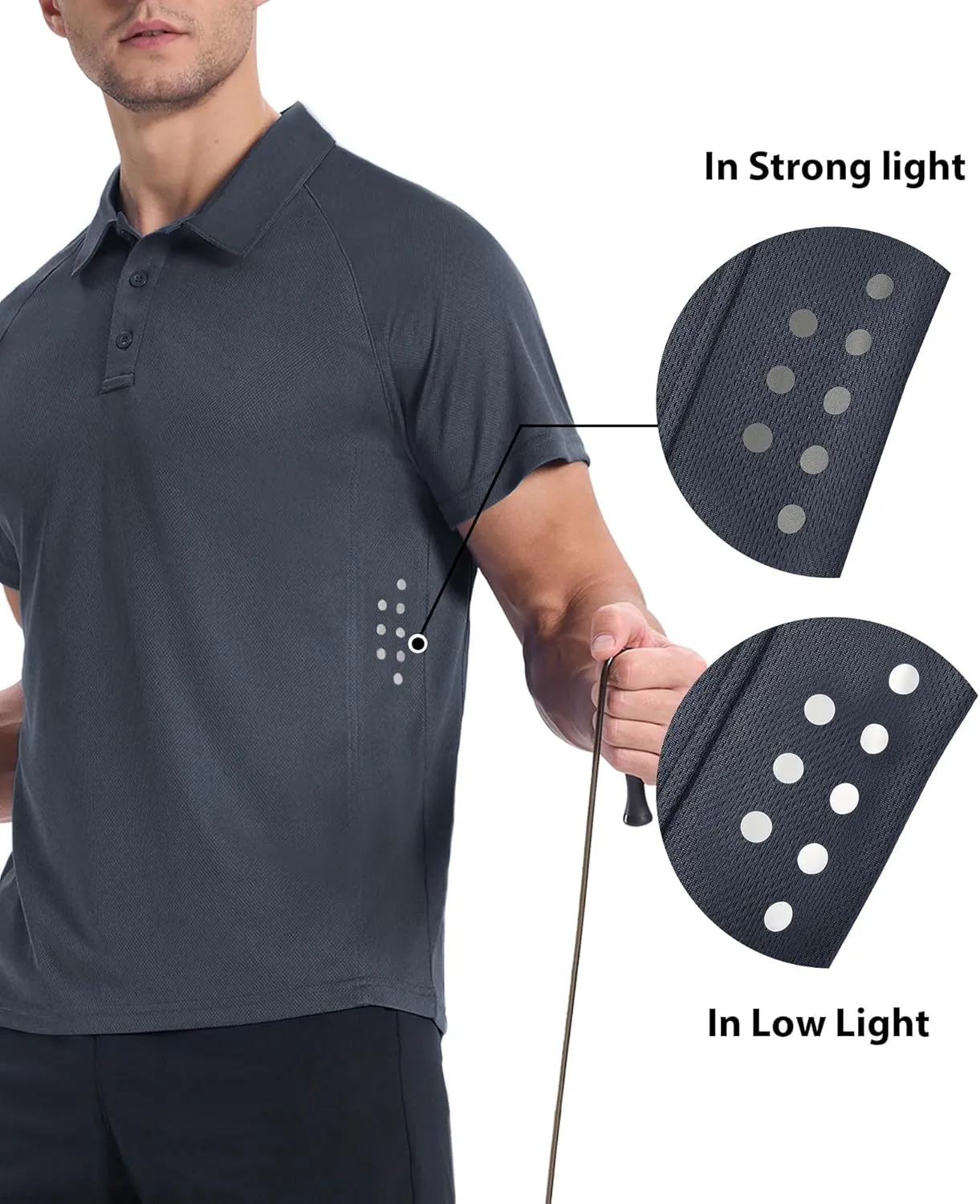 JACKETOWN 3 Pack Mens Polo Shirts Short Sleeve Golf Shirt Performance Moisture-Wicking Athletic Casual T-Shirts