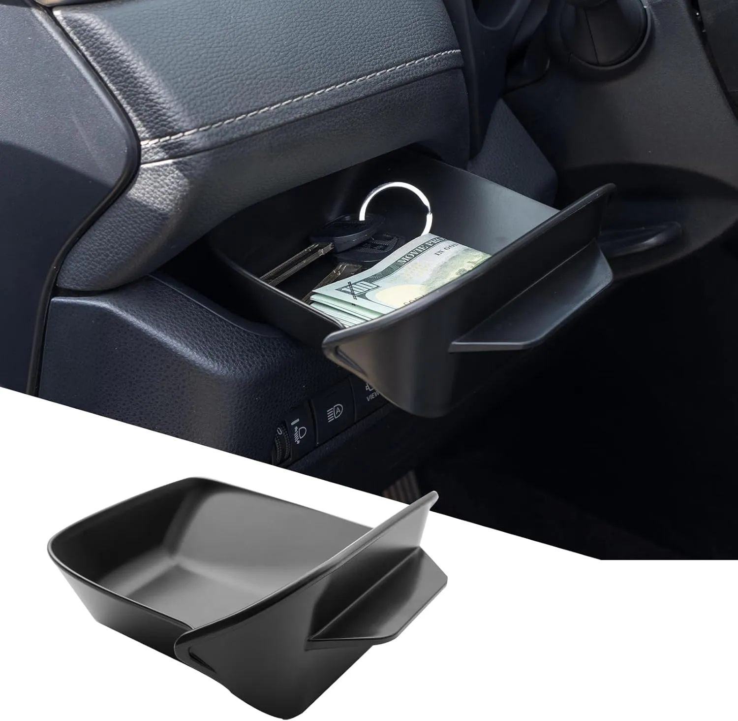 JDMCAR Driver's Drawer Box Compatible with Toyota RAV4 Accessories 2025 2024 2023 2022 2021 2020 2019 Drivers Side Cubby Drawer Organizer Storage Interior Accessories