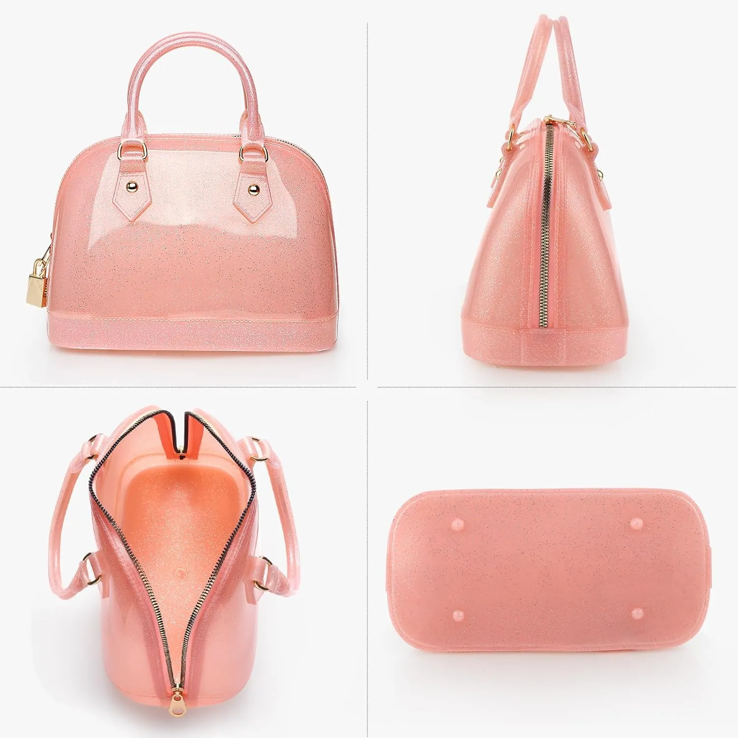 Jelly Crossbody Purse Shoulder Bag, Candy Color Tote Satchel Top-Handle Handbags for Women