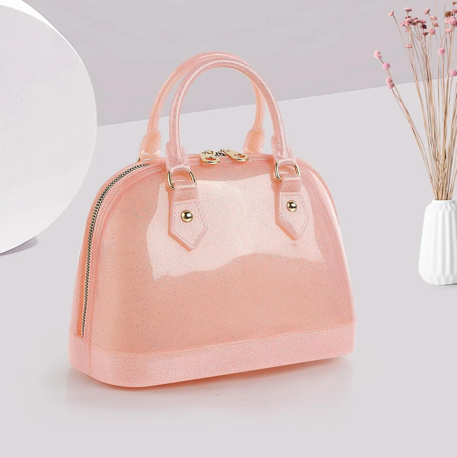 Jelly Crossbody Purse Shoulder Bag, Candy Color Tote Satchel Top-Handle Handbags for Women