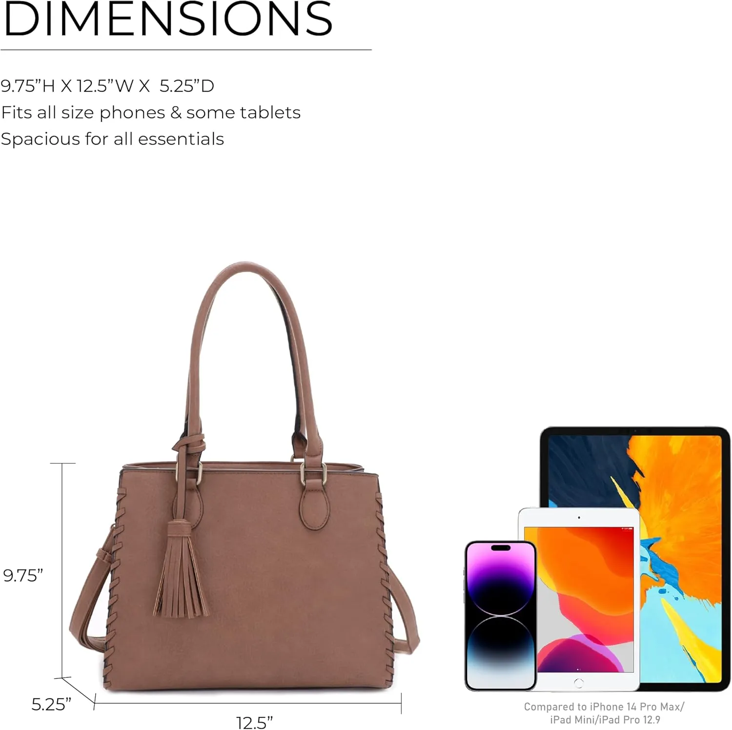 JESSIE & JAMES | Lioness Concealed Carry Satchel Bag with Tassel, Top Handle Purse with Crossbody Shoulder Strap
