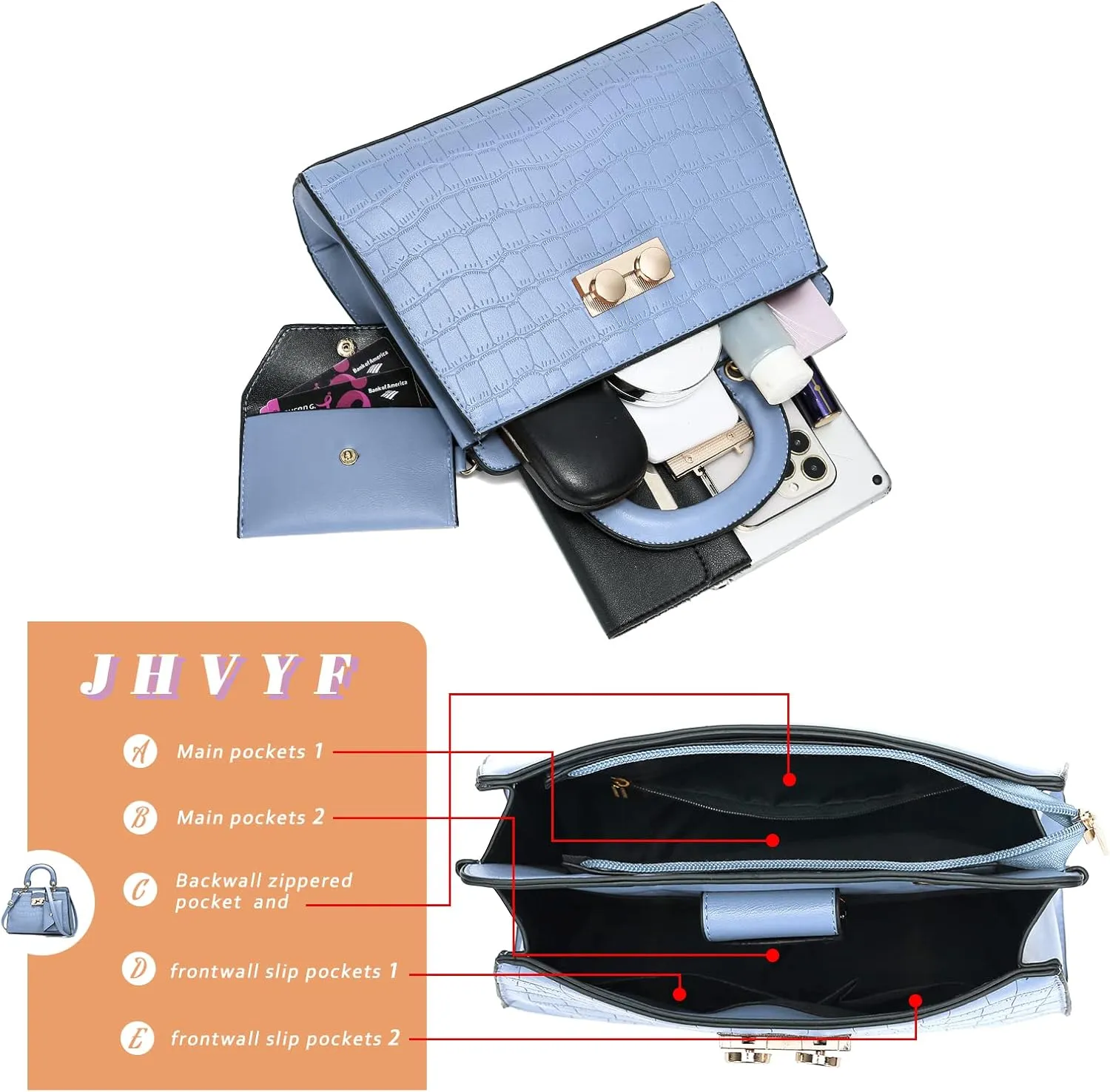 JHVYF Women classics Top Handle Handbag Crossbody Casual Purse Satchel Tote