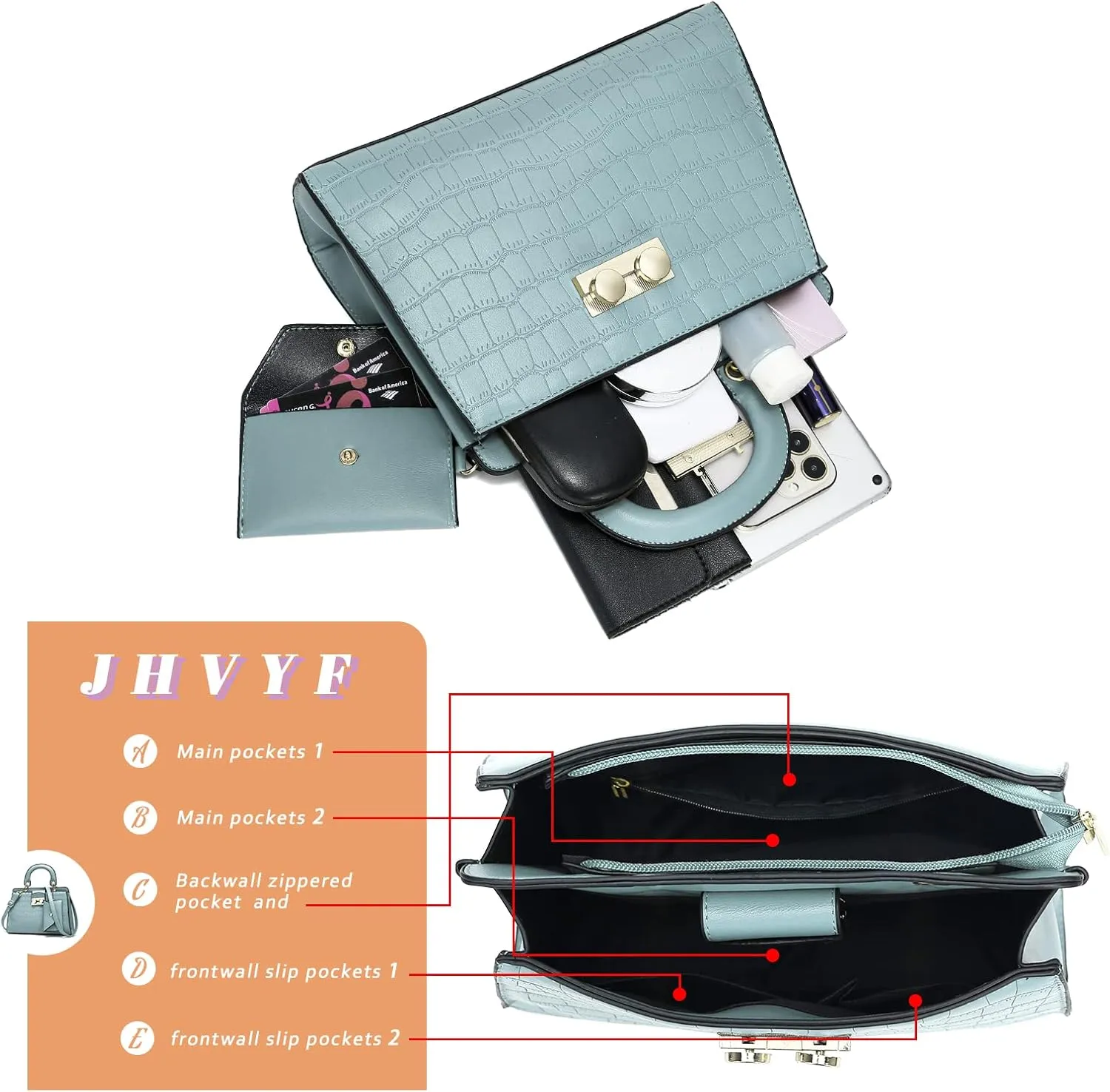 JHVYF Women classics Top Handle Handbag Crossbody Casual Purse Satchel Tote