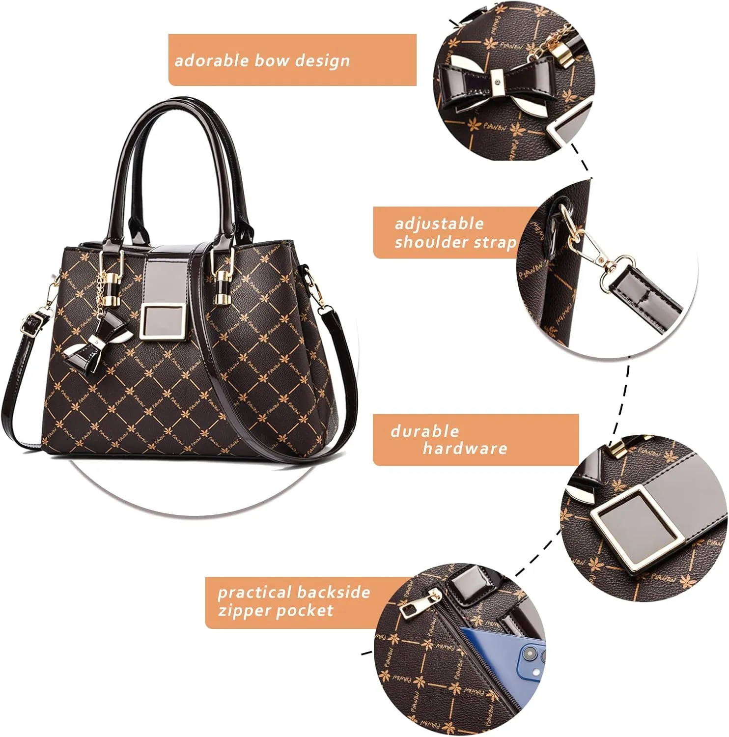 JHVYF Women classics Top Handle Handbag Crossbody Casual Purse Satchel Tote