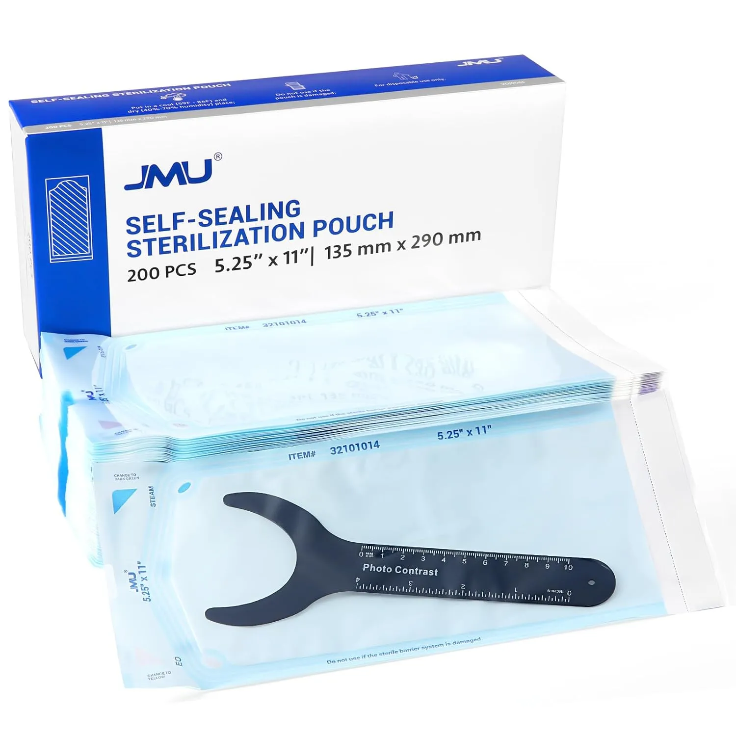 JMU 200 Self Sealing Sterilization Pouches, 5.25" x 11" (5.25x10) Autoclave Bags