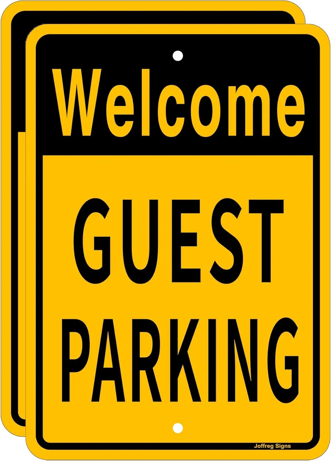 Joffreg Welcome Guest Parking Sign,No Parking Sign,17 x 12 inches,Reflective Aluminum,2 Pack