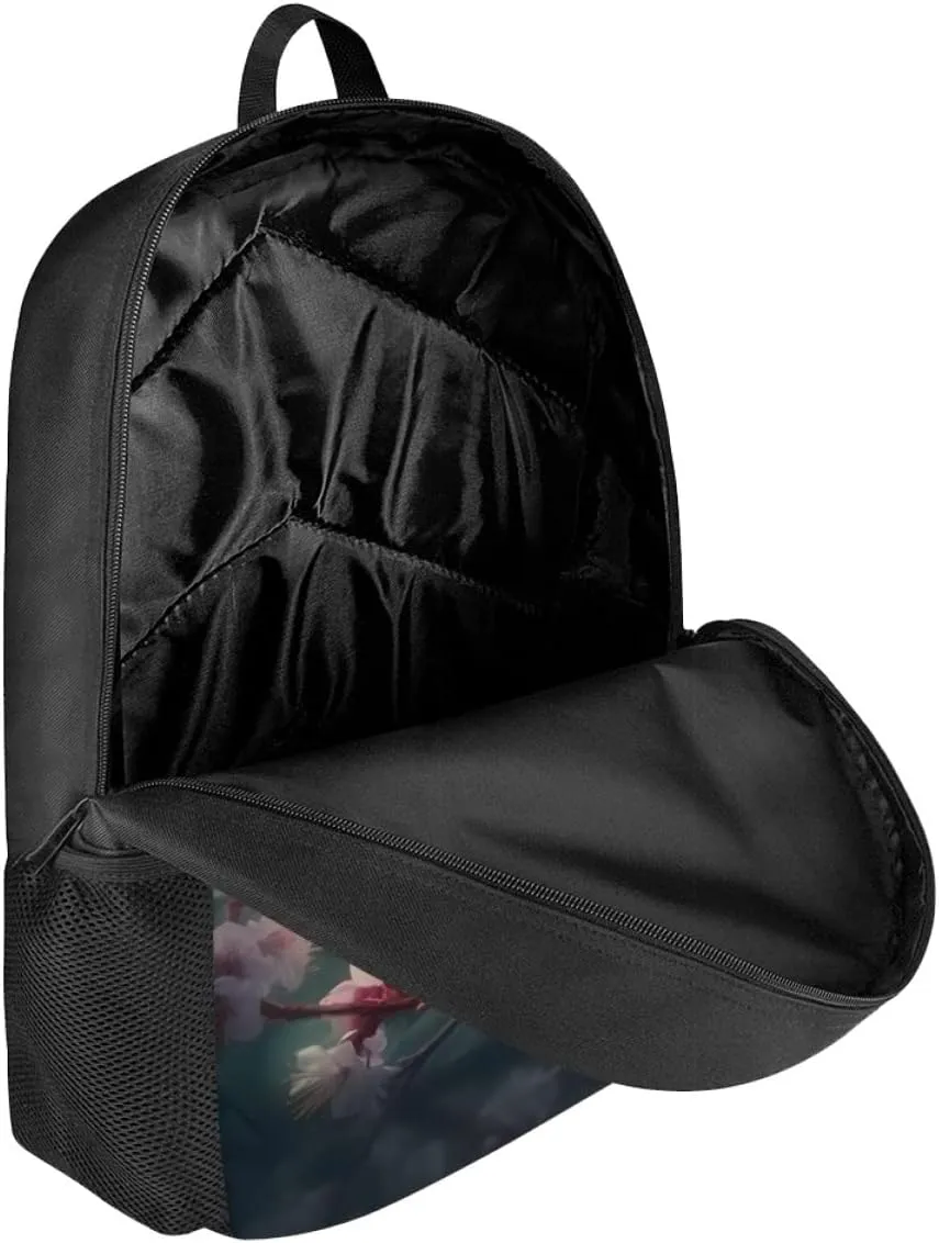 JooMeryer Multifunction Backpack for Boy Girl Bird Flower Print Daypack Knapsack Book Bags for Running Cycling,Bird Flower