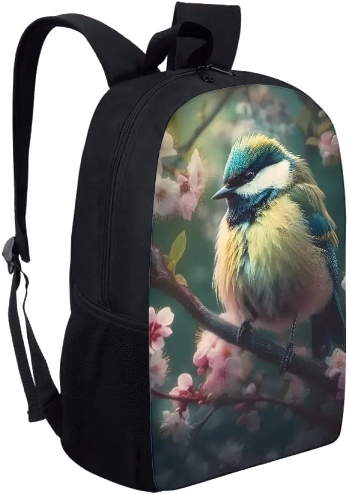 JooMeryer Multifunction Backpack for Boy Girl Bird Flower Print Daypack Knapsack Book Bags for Running Cycling,Bird Flower