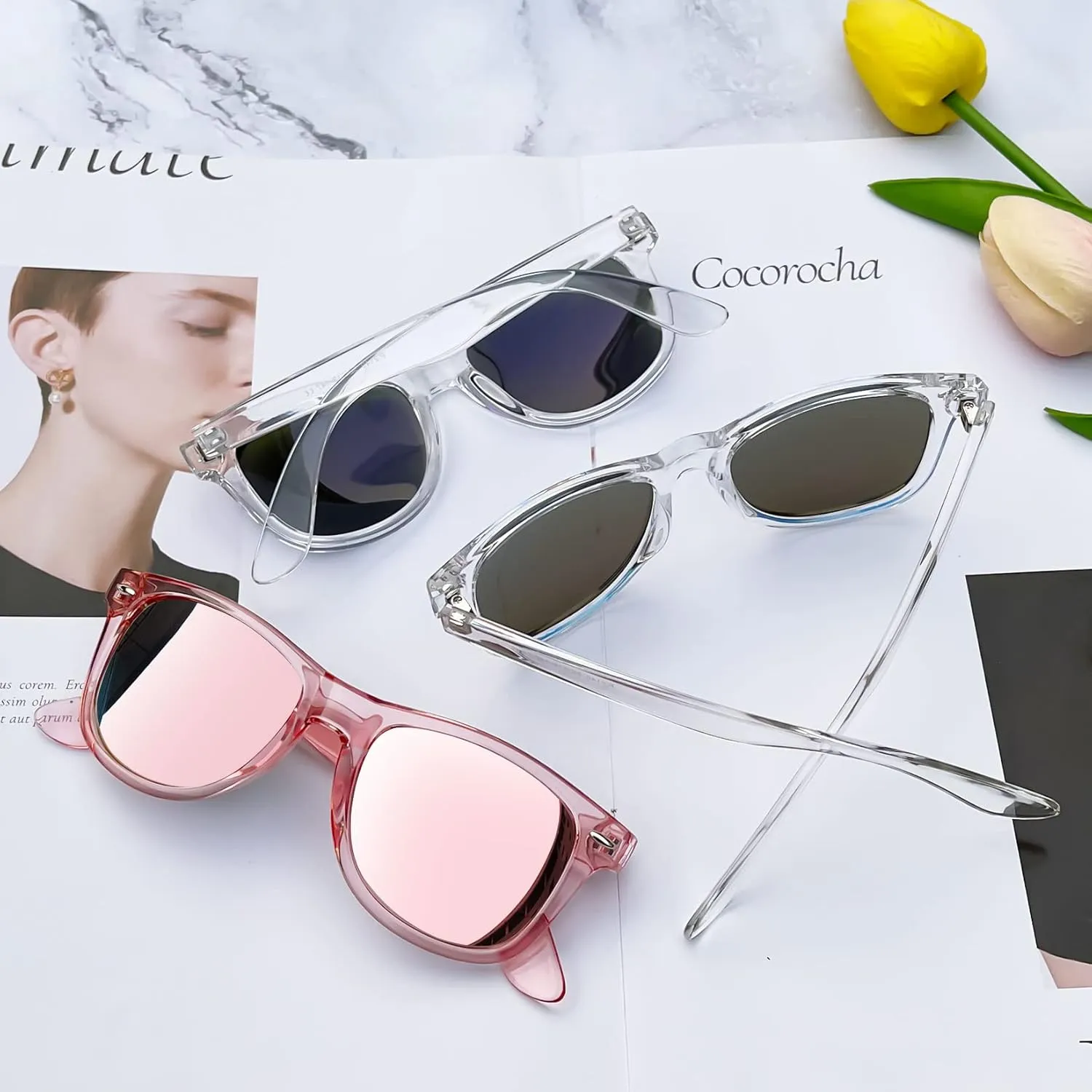Joopin 3 Pack Square Sunglasses Polarized UV Protection Trendy Sun Glassses Fashion Shades for Women Men