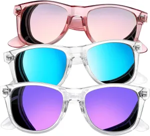 Joopin 3 Pack Square Sunglasses Polarized UV Protection Trendy Sun Glassses Fashion Shades for Women Men