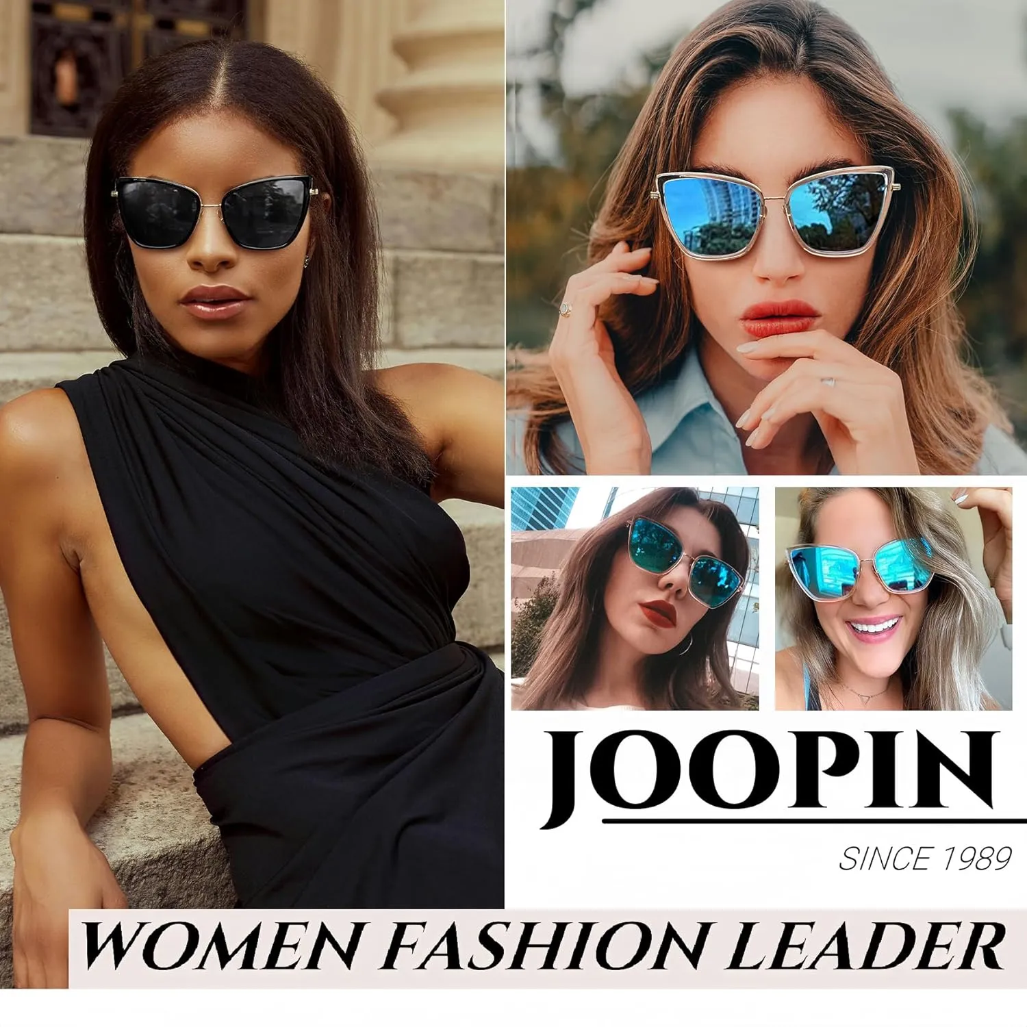 Joopin Oversized Cateye Sunglasses for Women Fashion Cat Eye Sun Glasses UV Protection Ladies Shades Sunnies