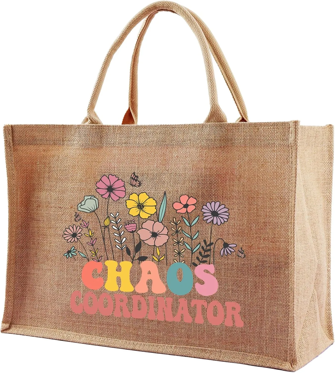 Jute Tote Bags for Women, Appreciation Gifts for Teacher, Women, Mom for Christmas, New Year, Mothers Day