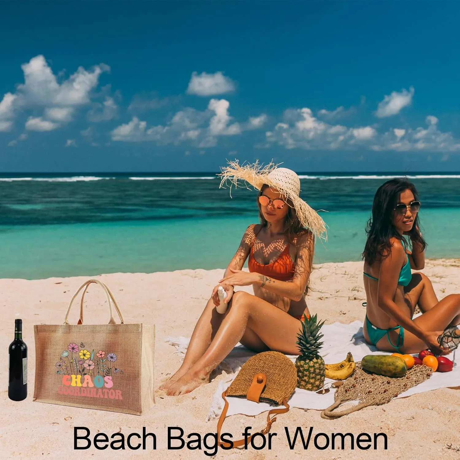 Jute Tote Bags for Women, Appreciation Gifts for Teacher, Women, Mom for Christmas, New Year, Mothers Day