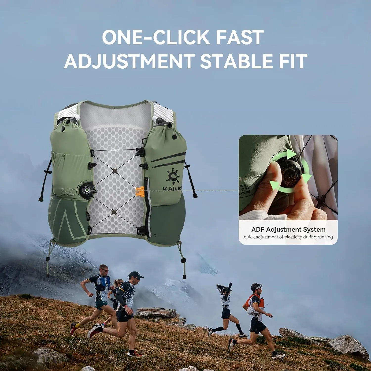 KAILAS FUGA AIR 8 Ⅳ Running Hydration Vest Hydration Pack Lightweight with Two TPU Water Bladders for Women Men Trail Cycling Hiking