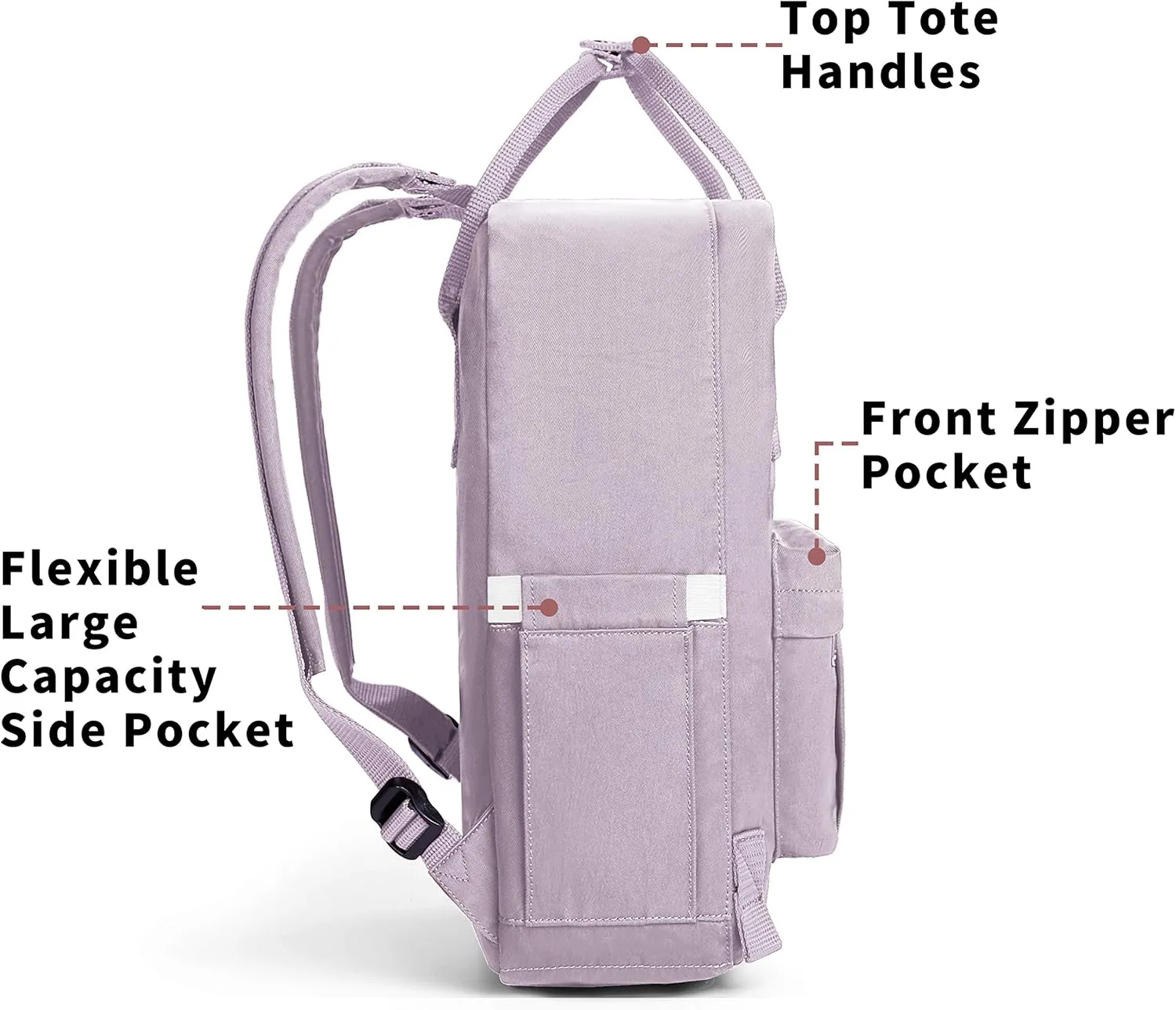 KALIDI Casual Laptop Backpack 15 Inches Classic Camping Rucksack Travel Outdoor Square Daypack College Hiking Gym Bag, Purple