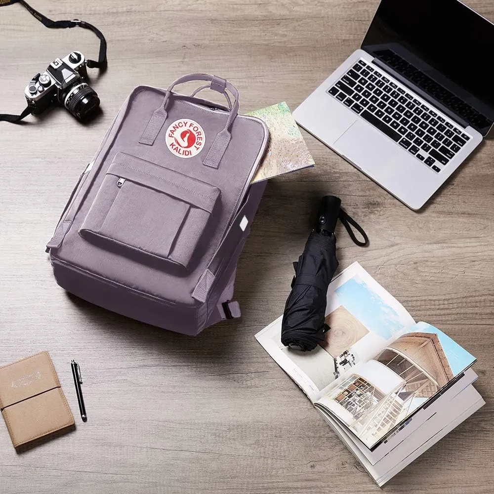 KALIDI Casual Laptop Backpack 15 Inches Classic Camping Rucksack Travel Outdoor Square Daypack College Hiking Gym Bag, Purple