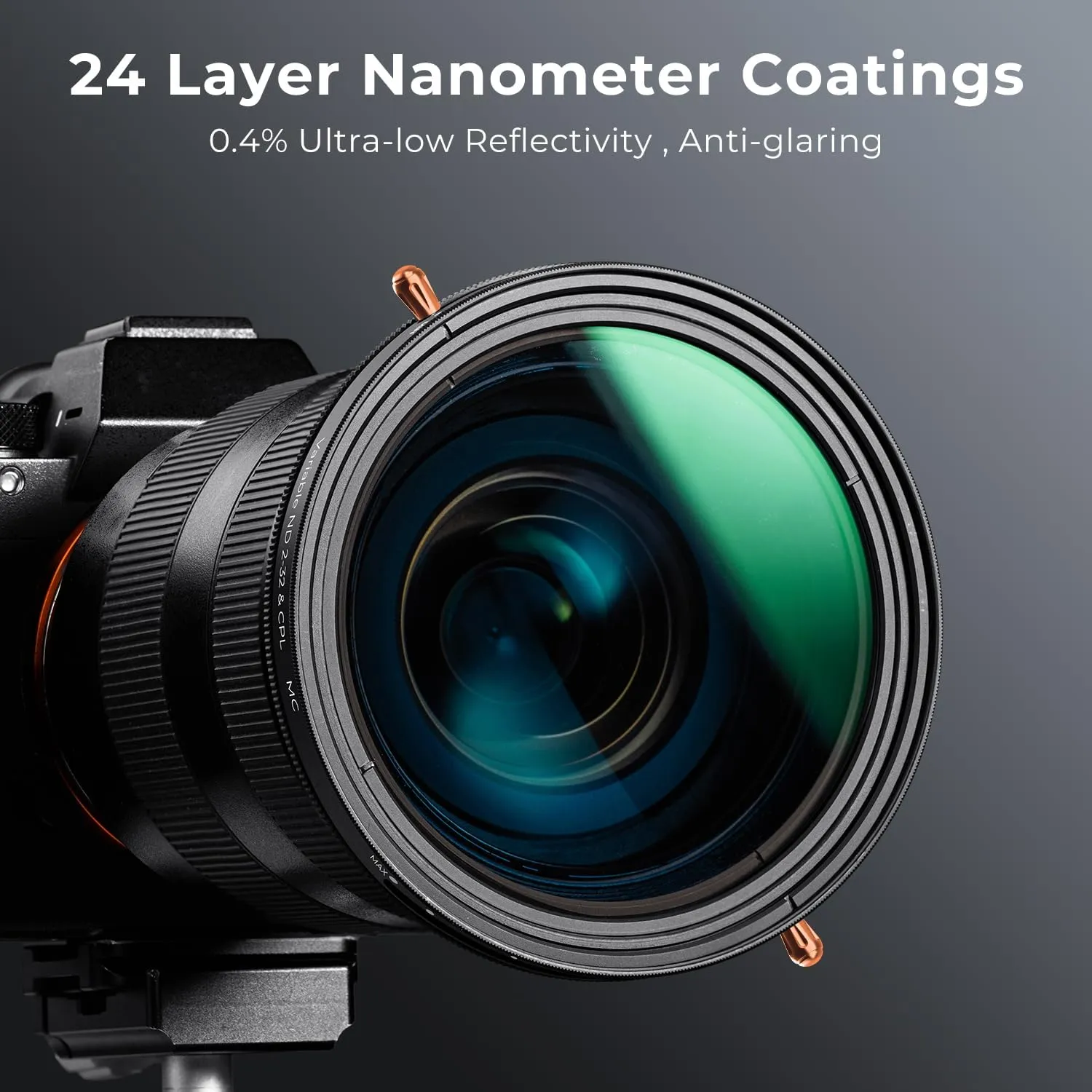 K&F Concept 77mm Variable Fader ND2-32 ND Filter and CPL Circular Polarizing Lens Filter in 1 for Camera Lens Waterproof Neutral Density Polarizer Filter (Nano-D Series)