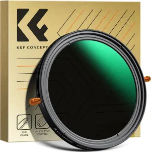 K&F Concept 77mm Variable Fader ND2-32 ND Filter and CPL Circular Polarizing Lens Filter in 1 for Camera Lens Waterproof Neutral Density Polarizer Filter (Nano-D Series)