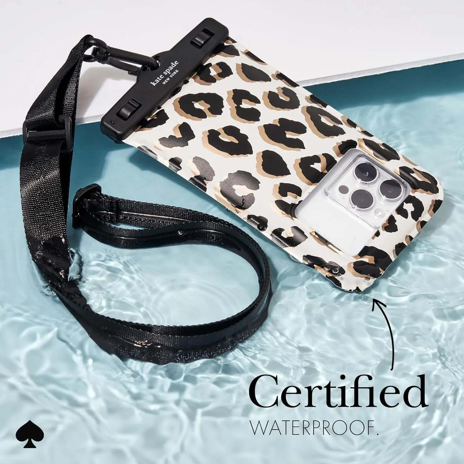 kate spade new york IP68 Floating Waterproof Phone Pouch - City Leopard