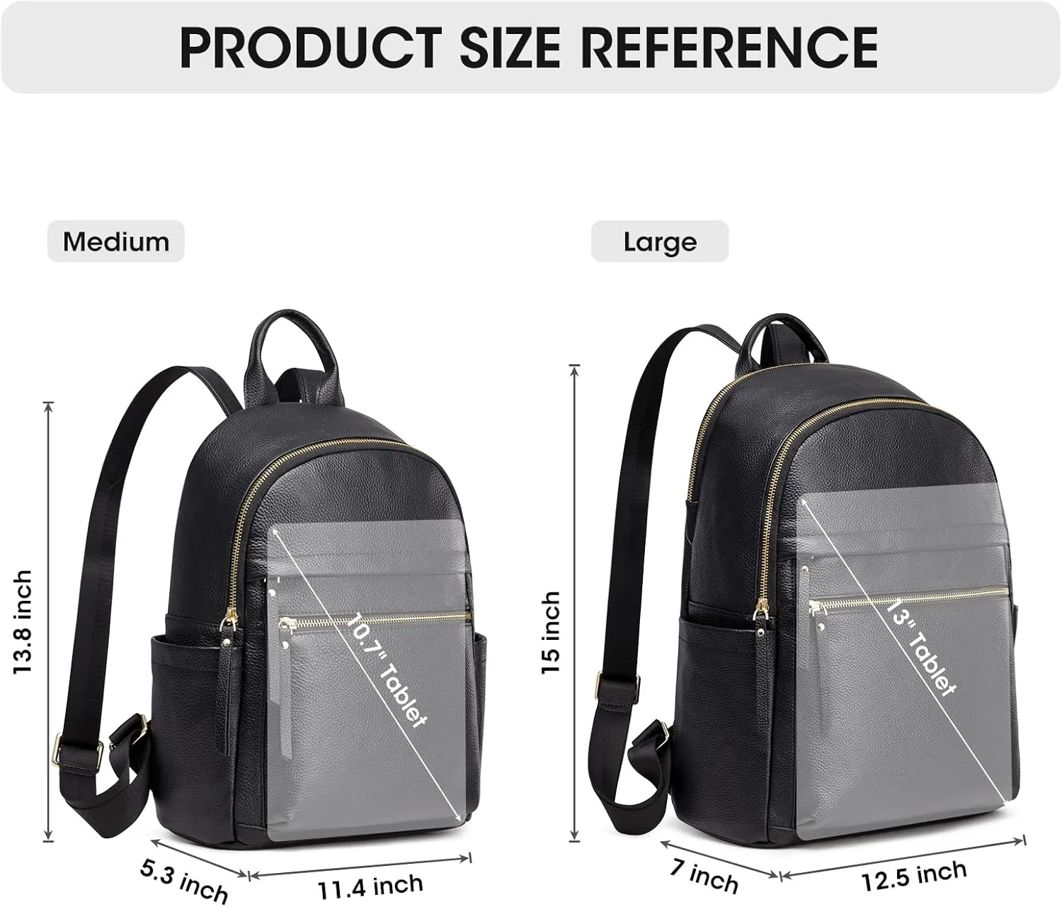 Kattee Genuine Leather Backpack Purse for Women Multi-functional Elegant Daypack Soft Leather Shoulder Bag Shopping Trip, Large, Black