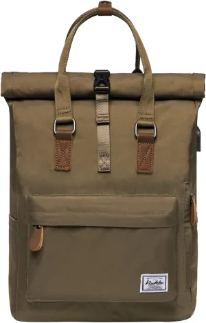 KAUKKO Stylish Oxford Fabric Backpack Travel Rucksack lightweight Hiking Bag Satchel (47green)