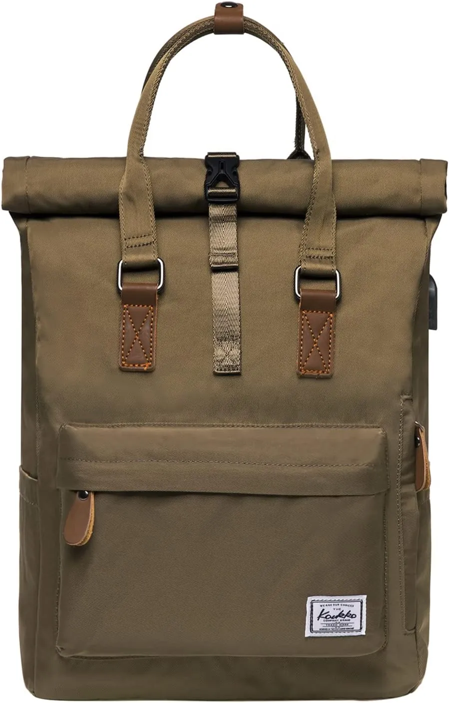 KAUKKO Stylish Oxford Fabric Backpack Travel Rucksack lightweight Hiking Bag Satchel (47green)