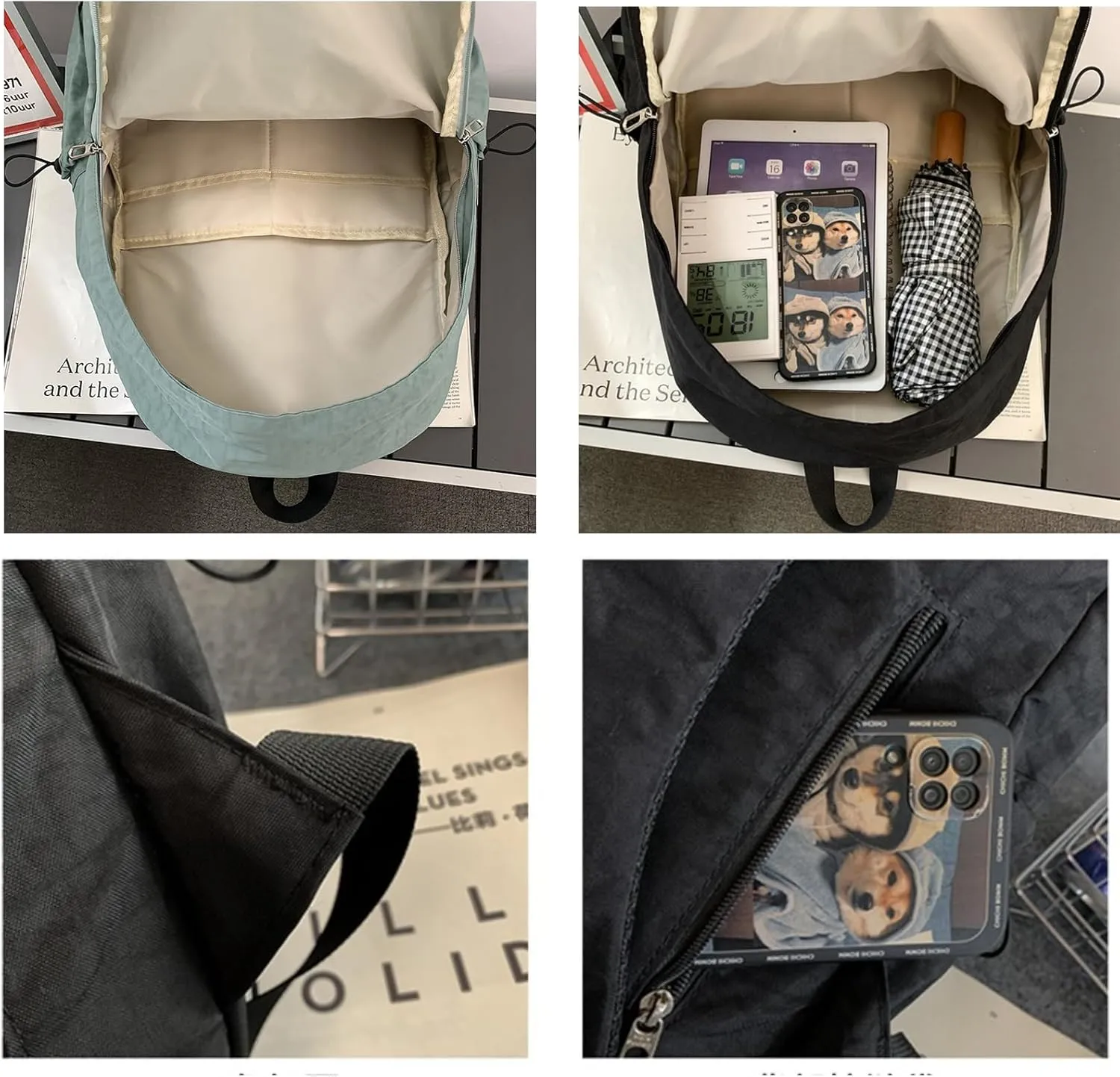 Kawaii Backpack with Cute Accessories Pendant Travel Casual Daypack Lightweight Laptop Bags Outdoor Women (Green)