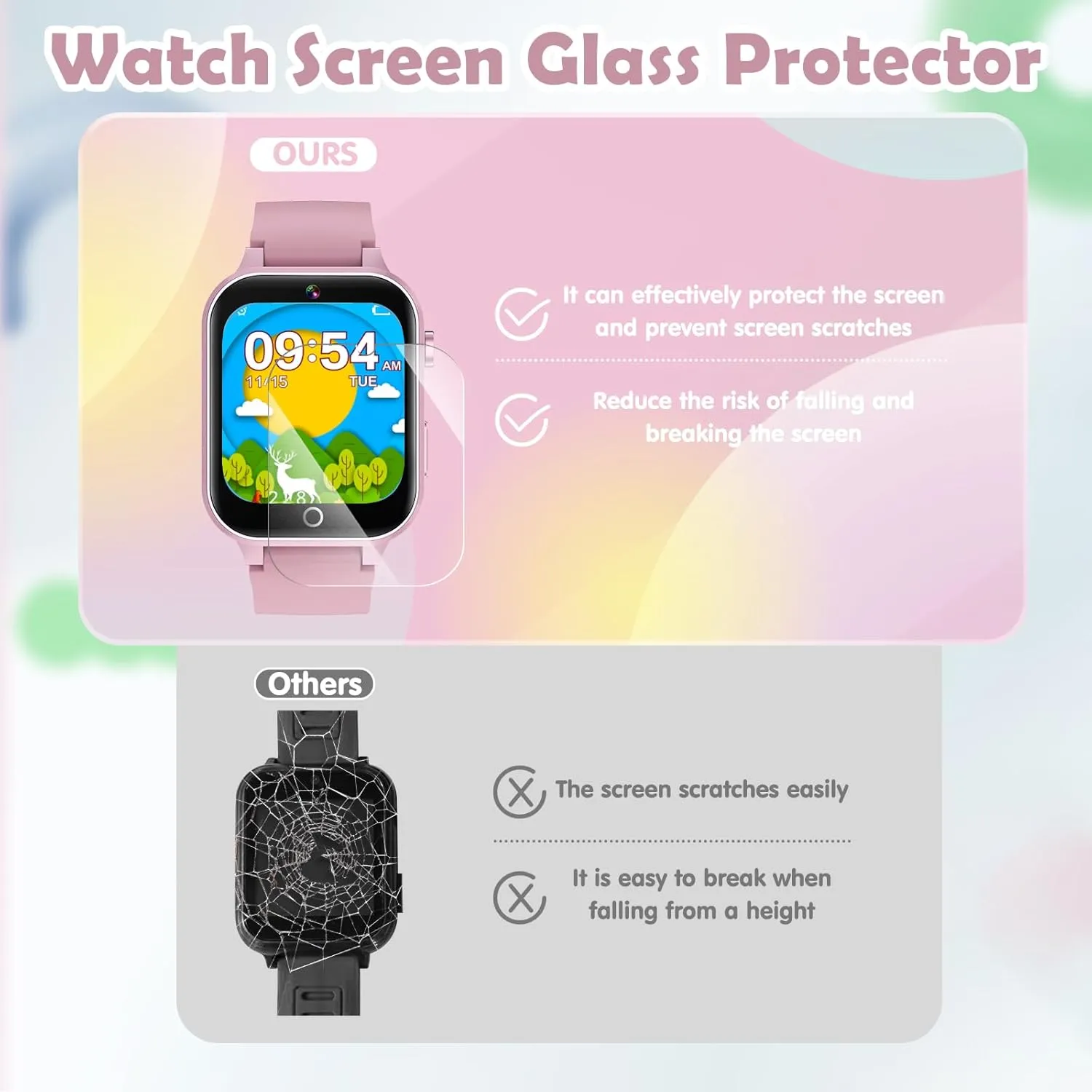 Kids Games Watch, with 26 Puzzle Games, Touch Screen, HD Camera, Alarm Clock, Toys for Ages 4-12 Years Old.Birthday Gift for Boys Girls (Pink)