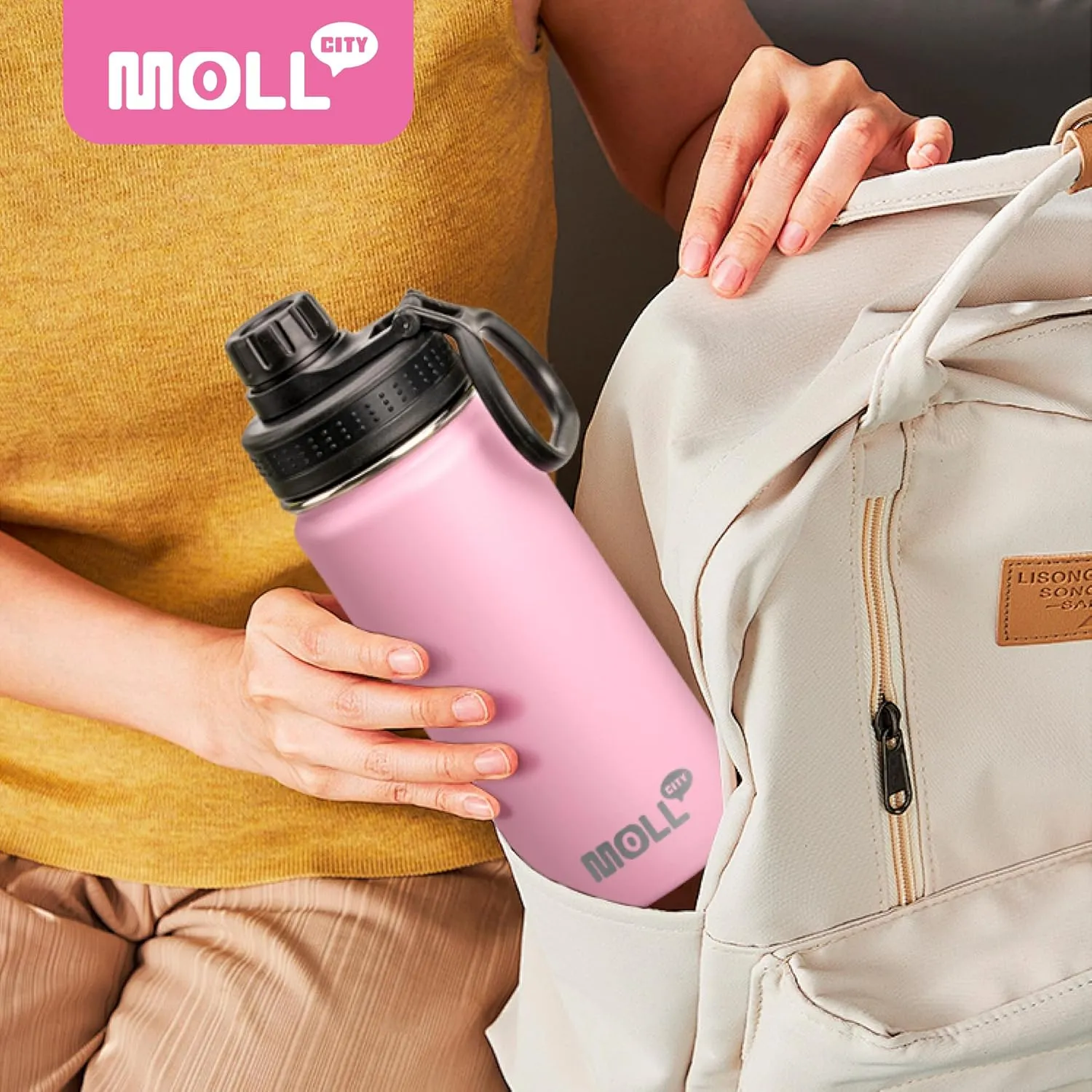 Kids Insulated Water Bottle-12 oz Stainless Steel Vacuum Wide Mouth Sports Water Bottle for School-Small Metal Water Flask for Girls Boys, BPA-Free(Hot Pink)