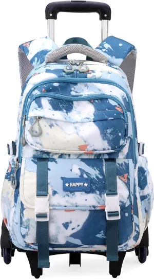 Kids Rolling Backpack for Girls School Backpack with Wheels for Boys Wheeled Bookbag Trolley Bag for Primary Student